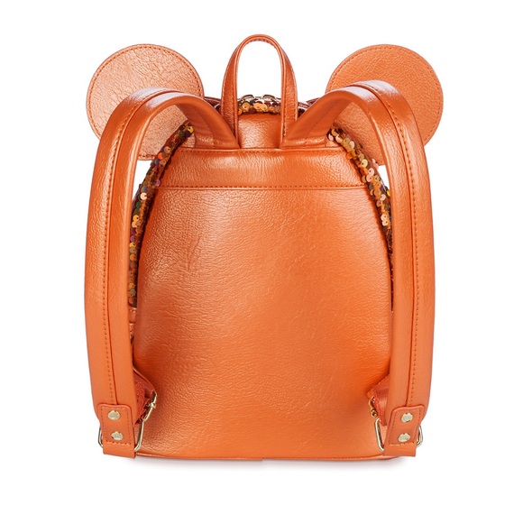 Minnie Mouse Sequined Loungefly Backpack - Peach Punch - Picture 2 of 3